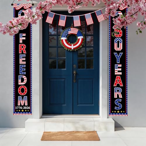 USA 250th Anniversary Patriotic Porch Banners - 2-Piece Set