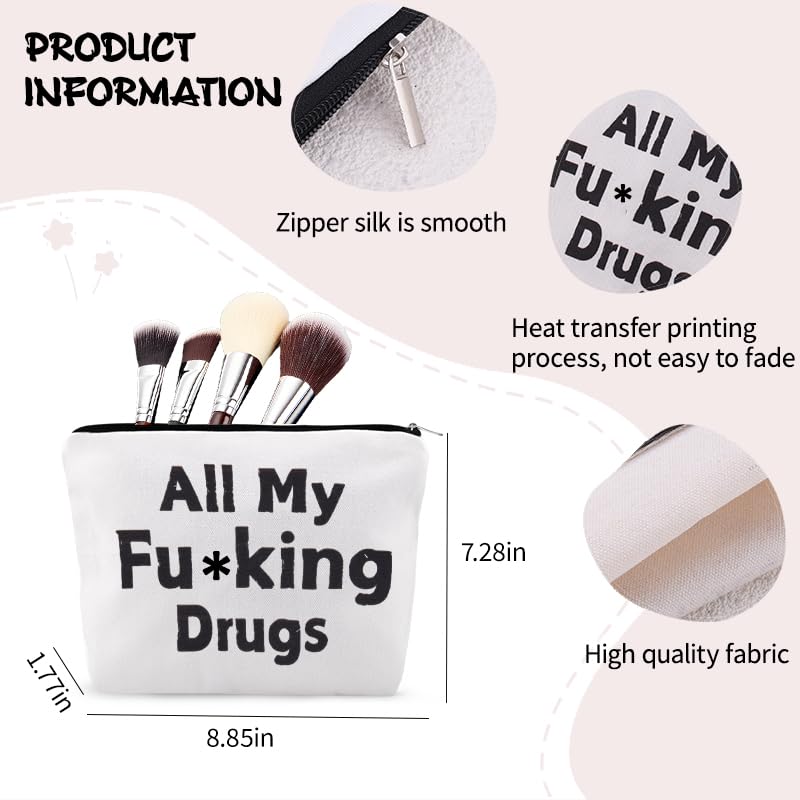 Funny Medicine Storage Bag Waterproof Travel Makeup Pouch for Nurses