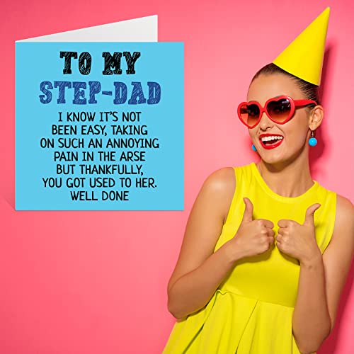 Funny Step Dad Birthday Card | Humorous Father's Day Greeting