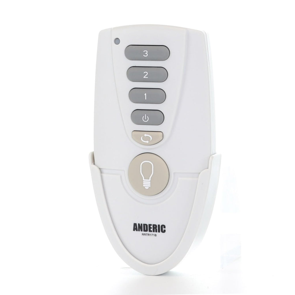 Anderic RRTR171B Ceiling Fan Remote Control Replacement for Home Decorators TR171B & Hampton Bay UC7222T434 Fans – Works with MR77A Receiver – Fan Speed, Reverse & Light Dimmer, Not Universal – White