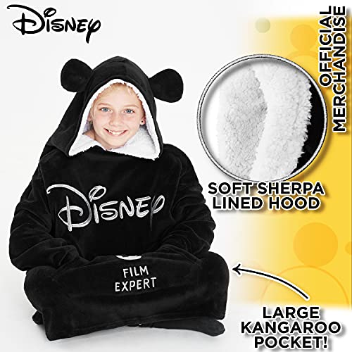 Disney Stitch Blanket Hoodie for Kids - One Size Black Fleece