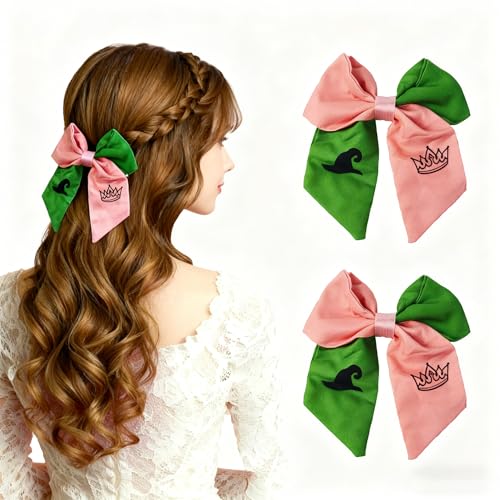 Dual-Sided Witch Hair Bow Clip 2pcs Large Statement Hair Accessory