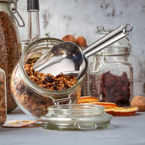 TeamFar 5 oz Stainless Steel Ice Scoop - Durable Metal Food Candy Scoop