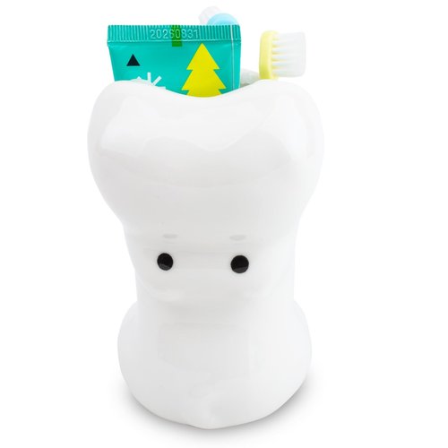 FlidRunest Kids Hippo Toothbrush Holder, Cute Hippo Pen Pencil Holder, White Ceramic Succulent Planter Pots for Home Office Decoration Desk Organization, Set of 1