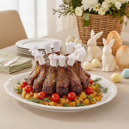 Oversized Turkey Serving Platter - Fine Porcelain Embossed Design, 17.5 Inch