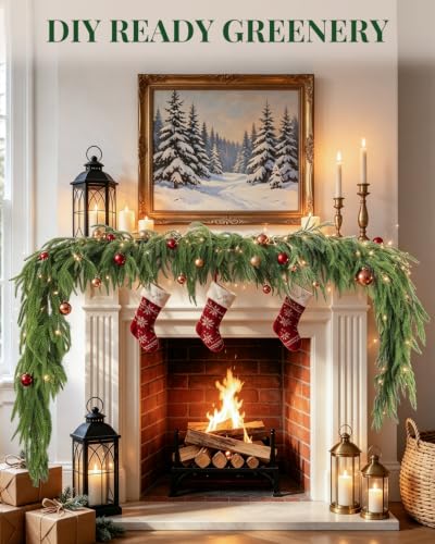 2 Pack 6 FT Norfolk Pine Garlands - Real Touch Christmas Decor
