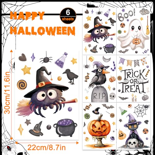 Heirloom Haven 6 Sheets Halloween Ghost Window Clings Halloween Decoration