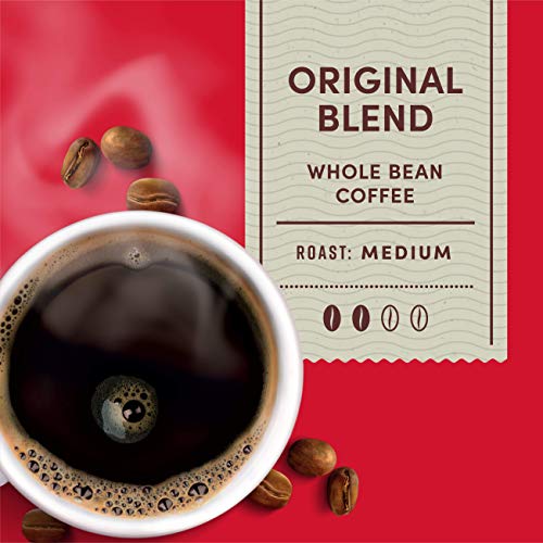 Tim Hortons Whole Bean Original Medium Roast Coffee - 12oz Bag, Pack of 6