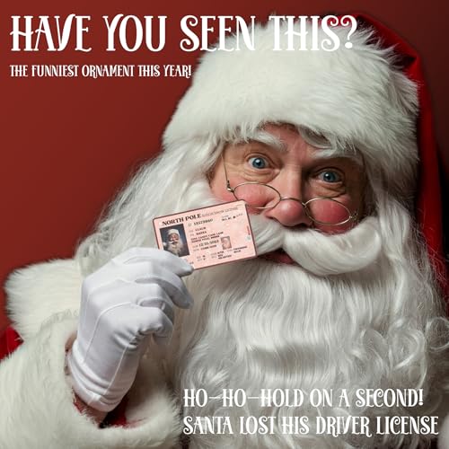 Santa's Lost Driver License Ornament - Funny Christmas Decor