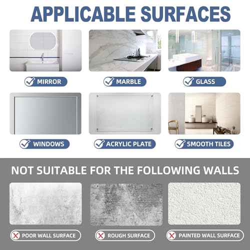 2 Pack Adhesive Curtain Rod Holders - No Drilling, Clear Bathroom Brackets