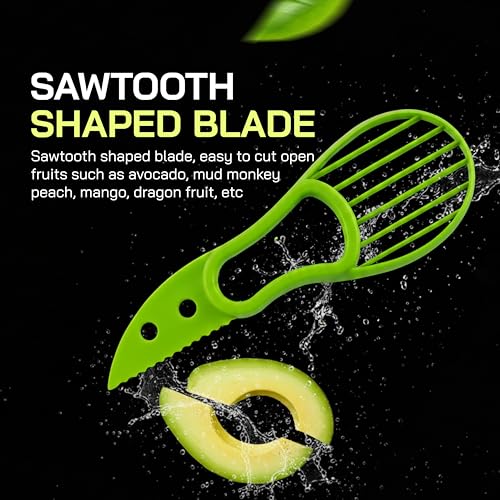 3-in-1 Avocado Slicer with BPA-Free Plastic & Stainless Steel Pitter - 2-Pack