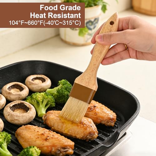 4-Piece Natural Bristle Basting Brush Set, 1-inch and 1.5-inch Sizes