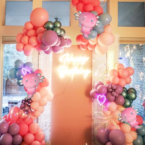 Axolotl Foil Balloons - Pink Party Decorations for Baby Showers & Themed Parties
