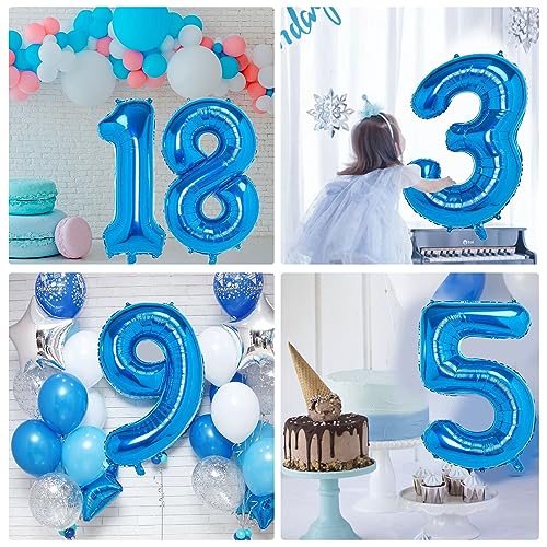 40-Inch Blue Number 5 Balloon - Jumbo Foil Mylar for Parties