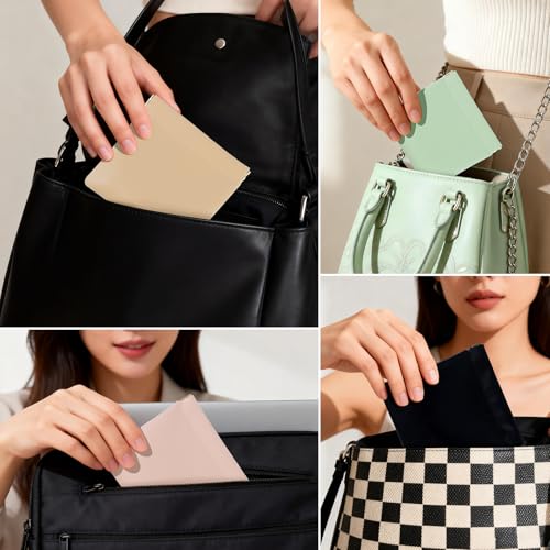 AUCCNT 4 Pcs Small Makeup Bag for Purse - Mini Portable Leather Cosmetic Pouch