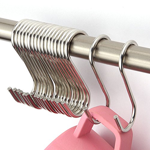 NXG 30 Pack 2.5 Inch Stainless Steel S Hooks for Hanging