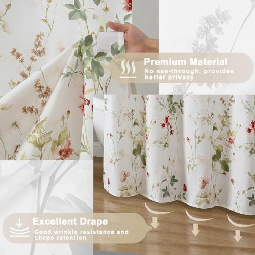 OVZME Floral Waterproof Shower Curtain | 72x72 Inch Boho Design