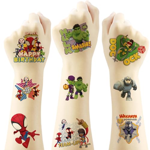 Spider-Man Temporary Tattoos for Kids 20 Sheets Waterproof Party Favors