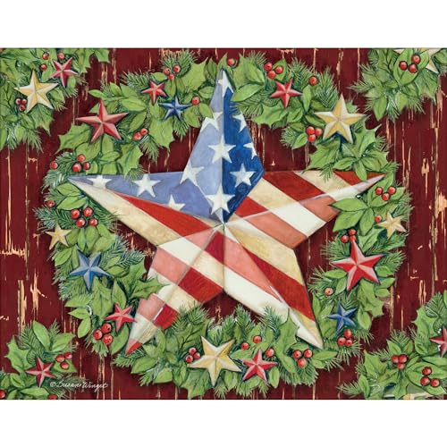 Americana Christmas Boxed Cards Set - 18 Holiday Greeting Cards with Envelopes