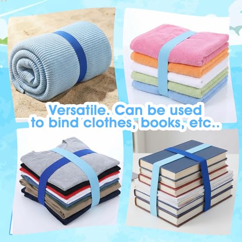 Elastic Beach Towel Bands - 6 Pack Windproof Clips for Loungers