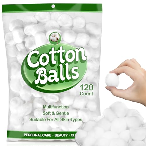MAQIHAN 120 Count Organic Cotton Balls Bulk - Soft & Absorbent Skincare