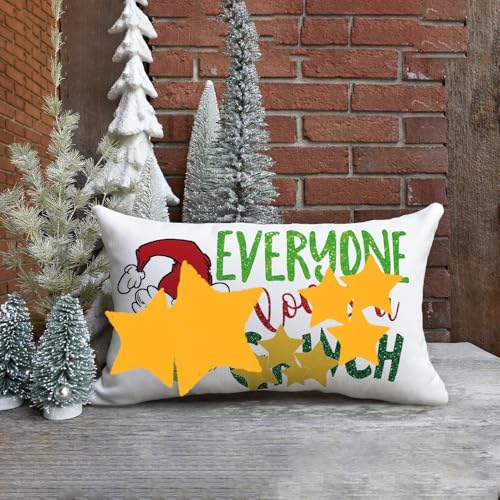 AOFANGGO Christmas Pillow Cover 12x20 Inch, Colorful Festive Throw Case