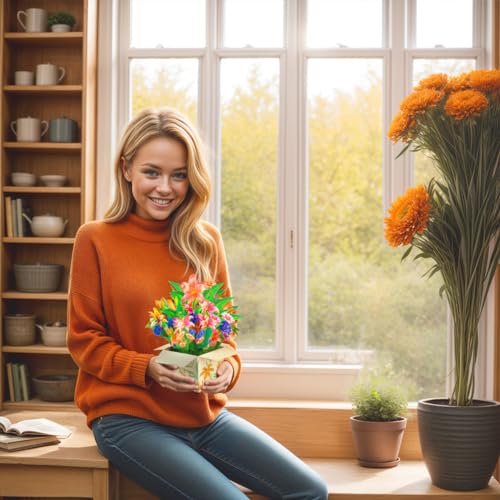 3D Pop Up Lily Flower Bouquet Card - Get Well Soon & Birthday