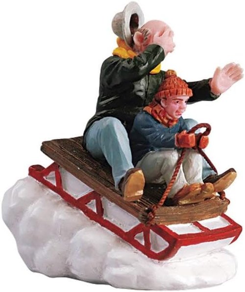 Lemax Christmas Village Sledding with Gramps | Festive Holiday Decor - 52084