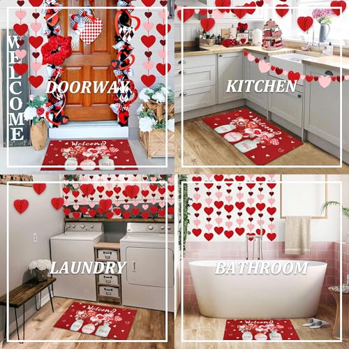 Valentine's Day Heart Doormat 30"x17" - Non-Slip & Durable