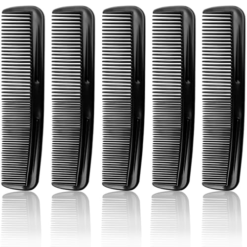 Zoolinn Black Pocket Comb Set 5-Piece Sturdy Hair and Beard Grooming Tools