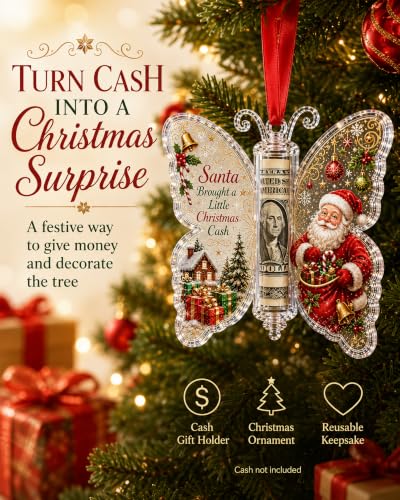 Christmas Cash Gift Holder Butterfly Money Ornament - Snowman Variation