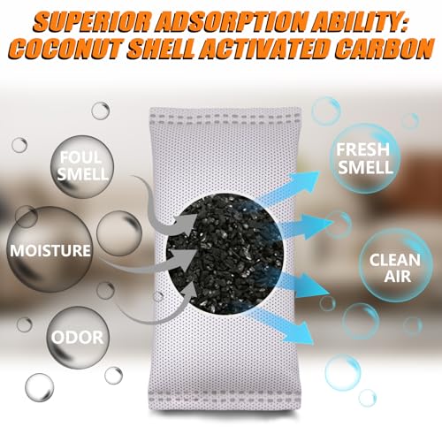 Coconut Shell Charcoal Air Purifying Bags 50g x 4 Pack - Odor Eliminator