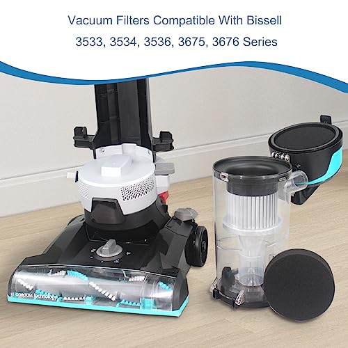 Bissell CleanView Replacement Vacuum Filters (2 Pack) - Fits Models 3533, 3313, 3534, 3333, 3335, 3536, 3675, 3676