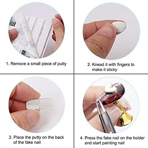 Acrylic Nail Practice Stand Set with Reusable Putty and Holders
