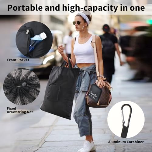 JHX Foldable Travel Laundry Bags - 2 Pack with Drawstring & Handles