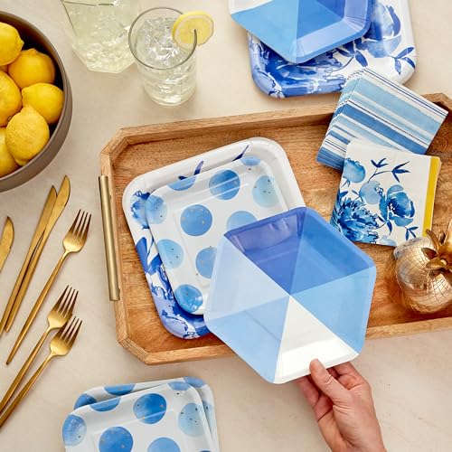 Hallmark Blue Floral Party Supplies Set for 16 Guests