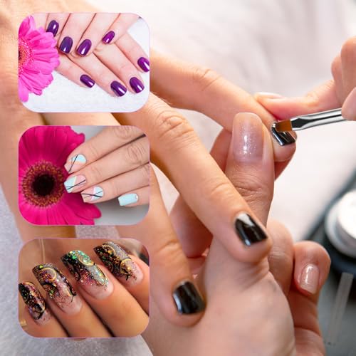 Thinp Double Ended Gel Builder Brush Set for Nail Art Design - 2 Pcs