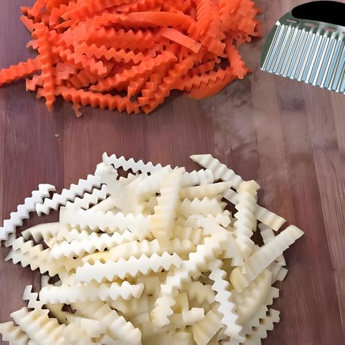 Zorveiio Stainless Steel Crinkle Cutter & French Fry Slicer