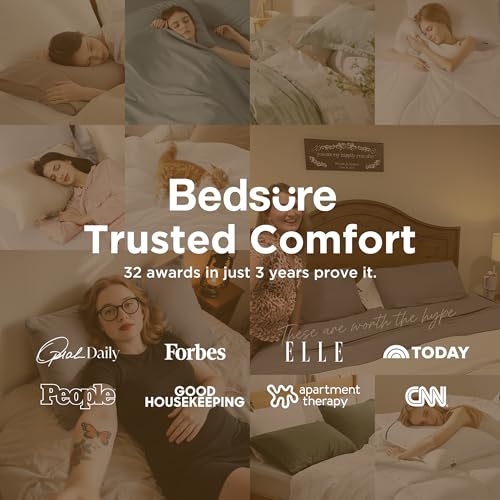 Bedsure Standard Pillowcases Set of 2 - Olive Green Microfiber Envelope