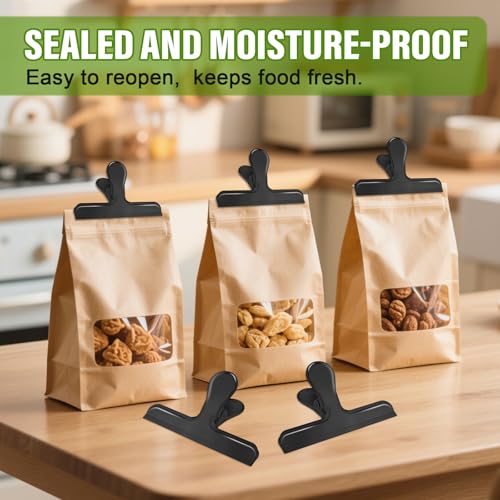 PTAZSCTC 6-Pack Medium Stainless Steel Chip Clips - Heavy Duty Bag Sealers