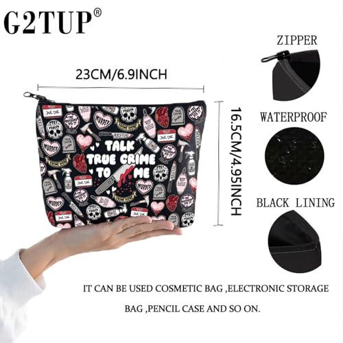 True Crime Makeup Bag Canvas Zipper Cosmetic Pouch for Fans