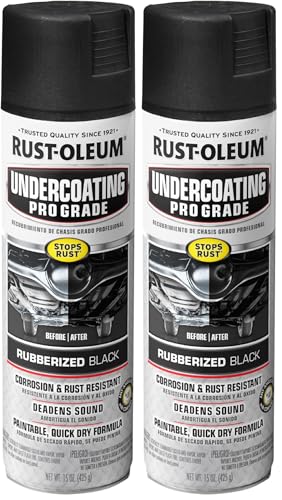 Rust-Oleum Rubberized Undercoating Spray, 15 oz Black, Pack of 2