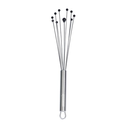 Restaurantware 10.5 in Stainless Steel Ball Whisk with Silicone Tips - German Standard Sauce & Gravy Whisk, Non-Scratch, Dishwasher Safe - Non-Stick Safe Silicone Ball Whisk for Baking