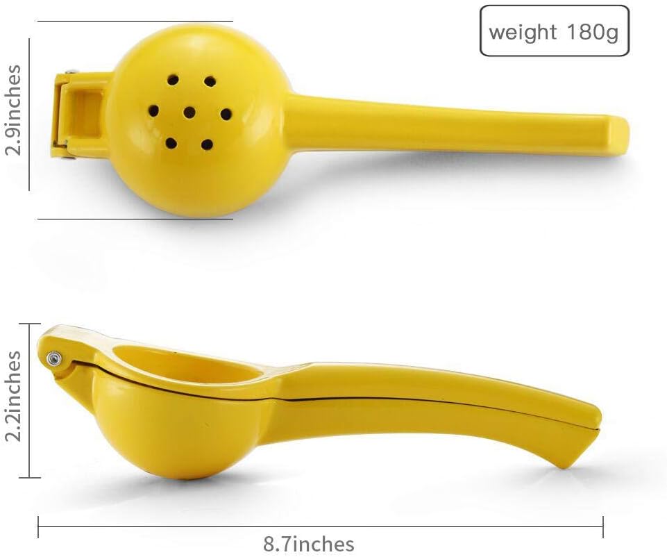 Skiennix Manual Citrus Juicer - Professional Lemon & Lime Squeezer | Durable Metal Design (Yellow)