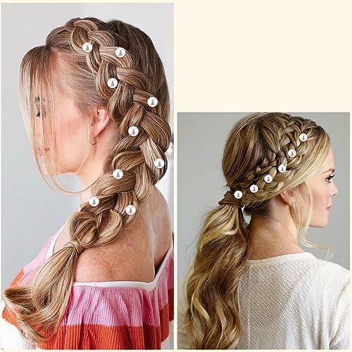 Hapdoo 20pcs Pearl Hair Pins Gold Spiral Bridal Hair Clips for Wedding