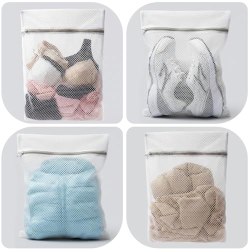 Mesh Laundry Bags for Delicates - 3 Pack, 16x20 Inch Zippered Wash Bags