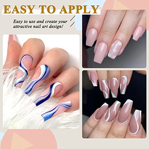 Vnicesli White Nail Art Gel Liner Polish with Built-in Brush 10ml