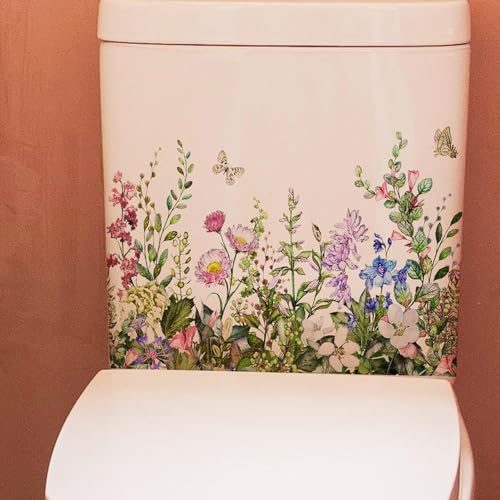 Self-Adhesive Green Leaf Toilet Stickers - Removable Bathroom Decals
