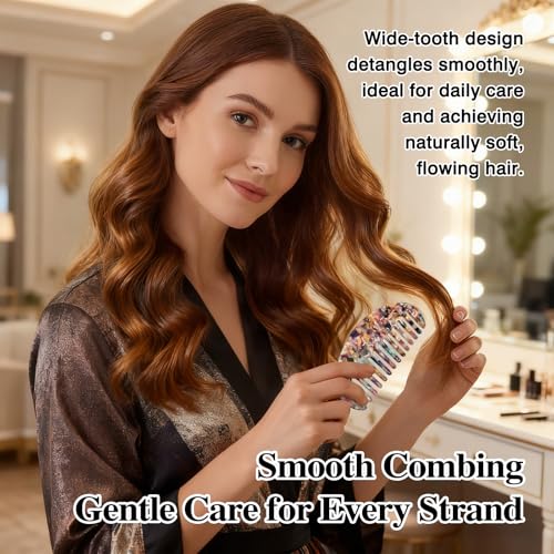 Gmlawsc Anti-Static Wide Tooth Travel Comb for Curly and Thick Hair
