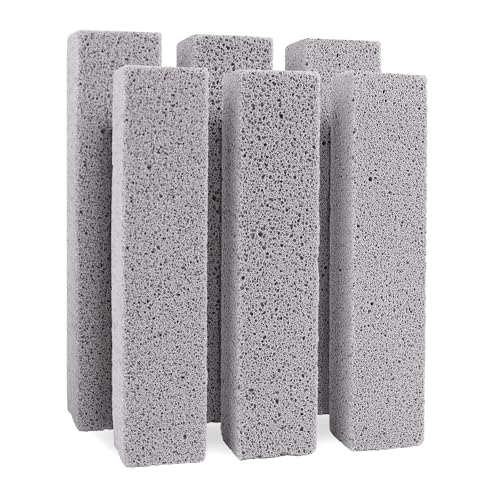 6 Pack Pumice Stones for Toilet, Kitchen & Surface Cleaning - Heavy Duty Natural Abrasive Tool